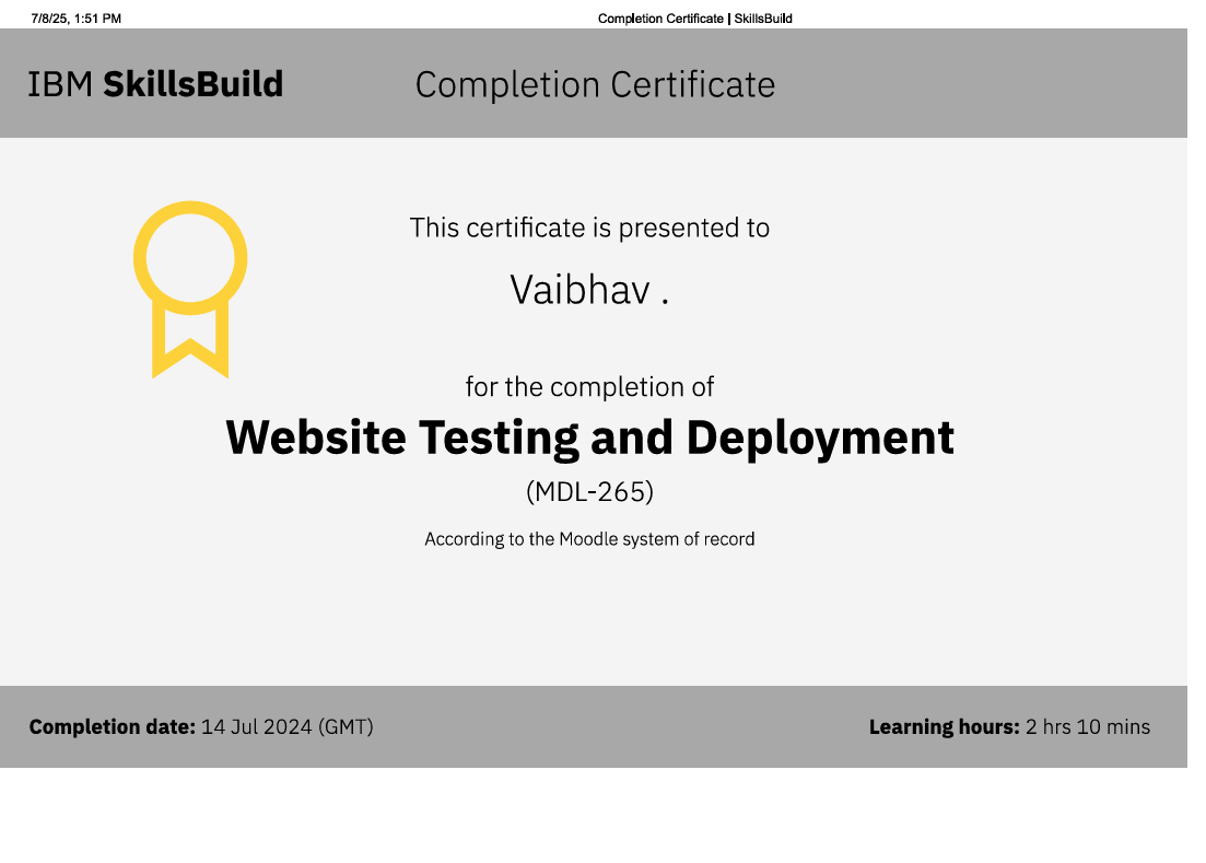 Frontend Certificate